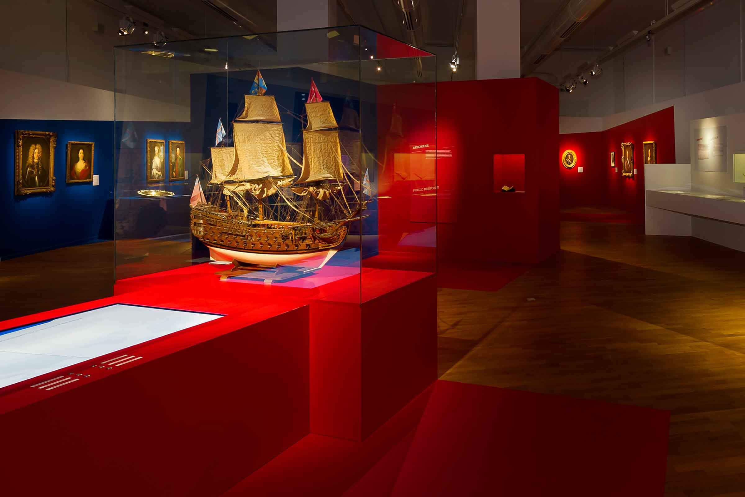 Exponat eines historischen Schiffsmodells Exponat eines historischen Schiffsmodells